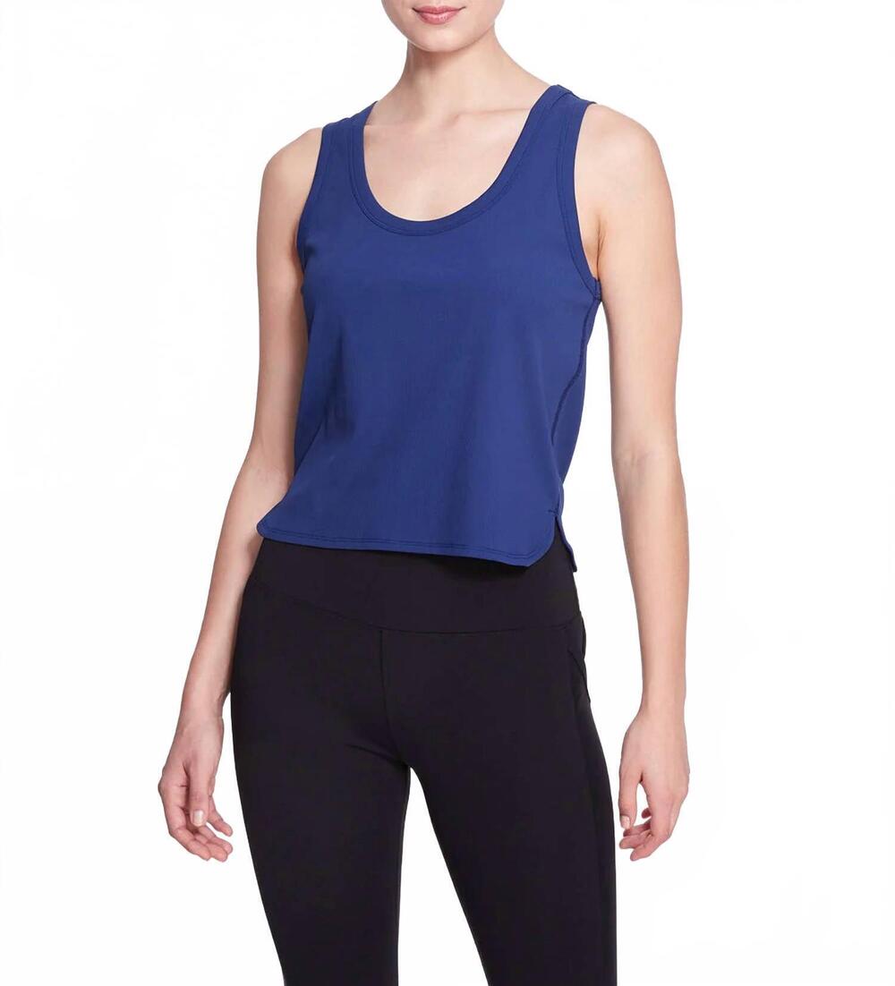 NEW MARCHESA ATHLEISURE helene scoop neck tank top in navy